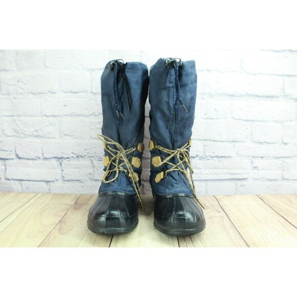 Sorel Snowlion Boots 8 Blue High Shaft Adjustable Waterproof Nylon Rubber - Picture 4 of 9